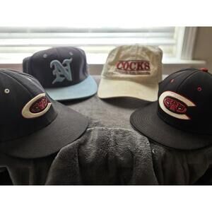 Vintage Baseball The Game Hats Men's Lot Of 4 Jake Corkren Signed Hats